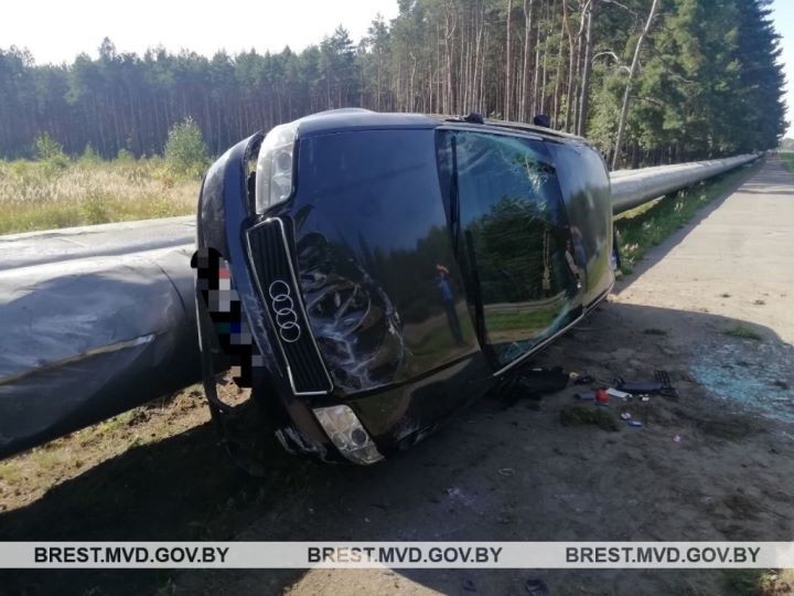В Пинске водитель на скорости влетел в теплотрассу и скрылся в лесу