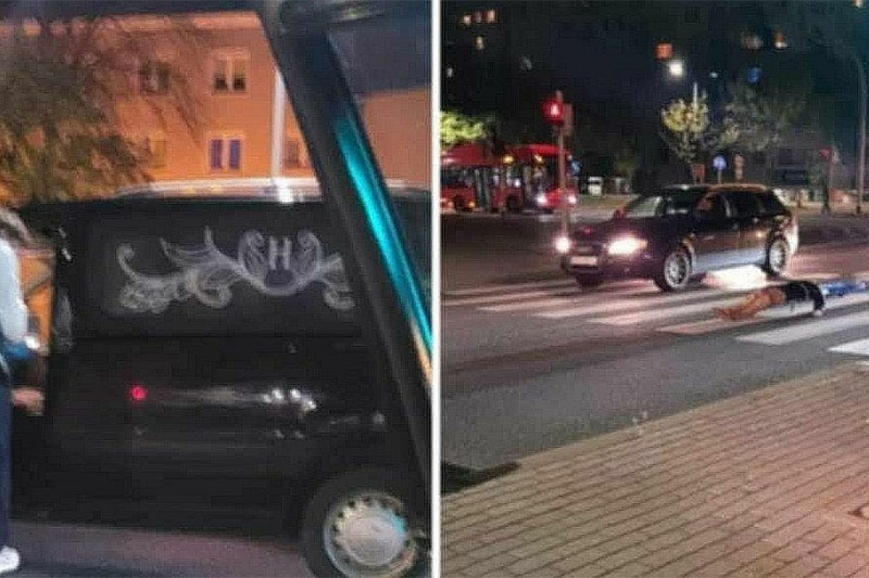 В Польше водитель потерял покойника посреди дороги