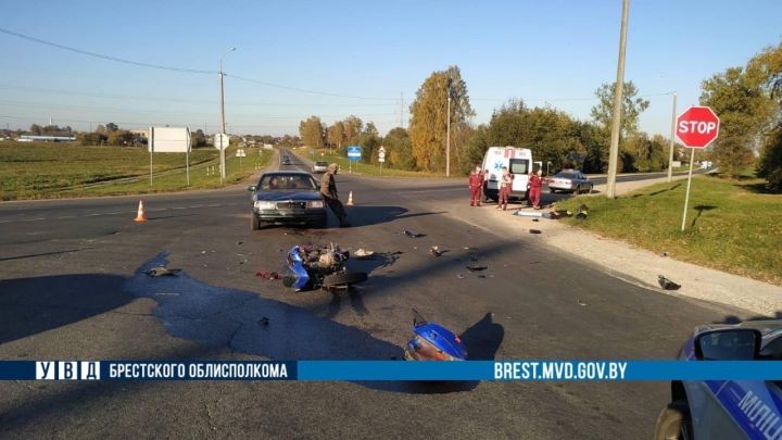 В Барановичах мотоциклист попал в ДТП