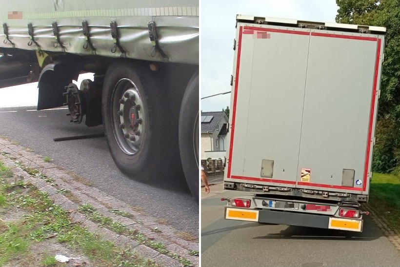 В Германии белорус вел фуру без колеса