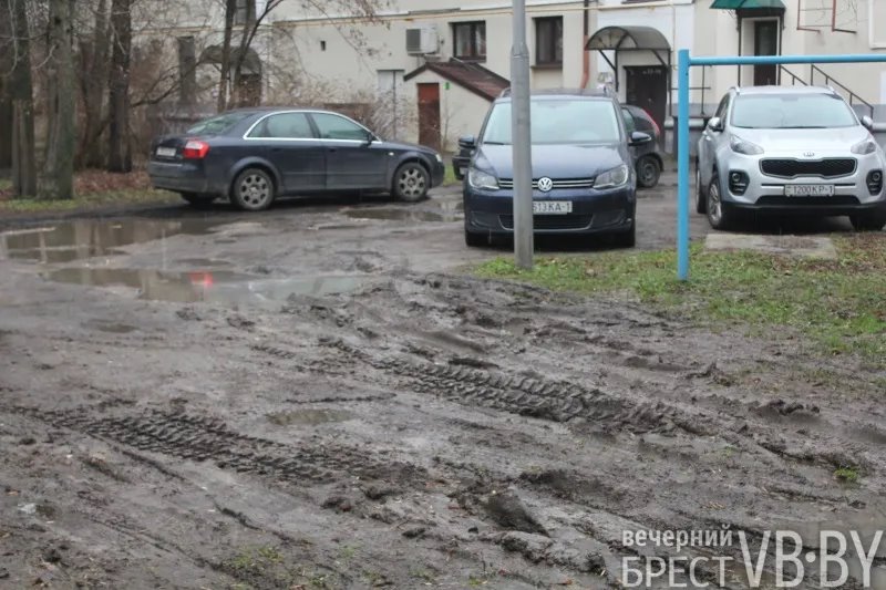 Жители домов на К.Маркса в Бресте просят привести в порядок их двор