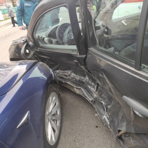 «Тесла» попала в ДТП в Минском области