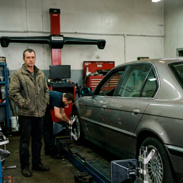 Владелец BMW отдал 85 BYN за развал-схождение. Мастер теперь должен намного больше