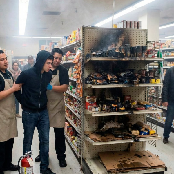 Брестчанин облил горючей жидкостью стеллаж в магазине и воспользовался зажигалкой