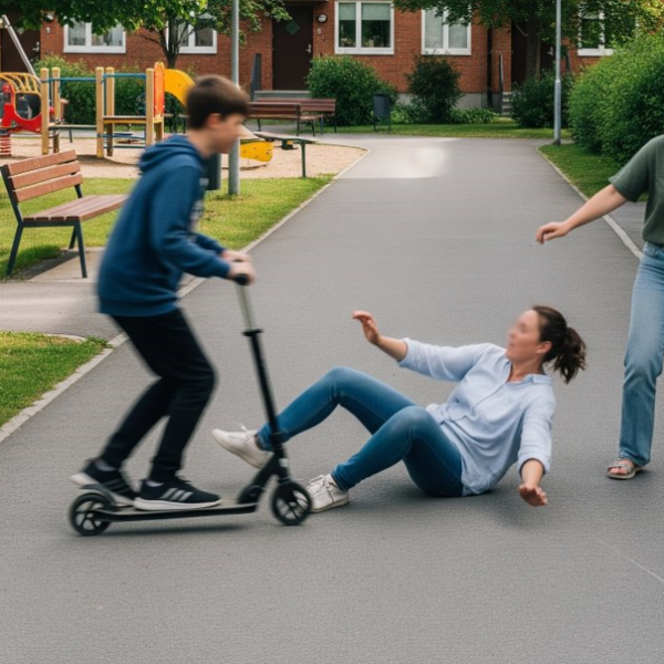 В Ганцевичах подросток на самокате сбил женщину — теперь его родители заплатят