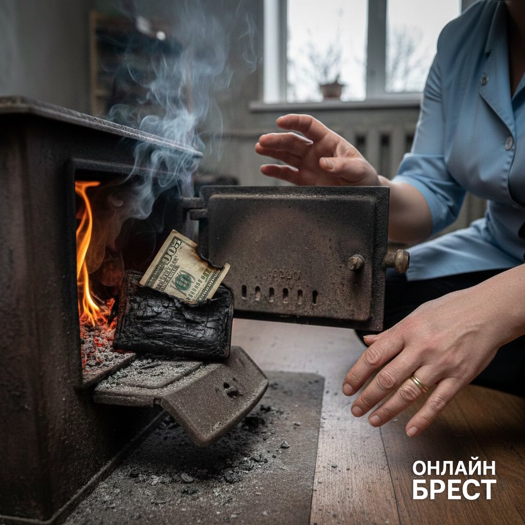 В Пинске работница больницы украла кошелек у пациента и спалила его в печке