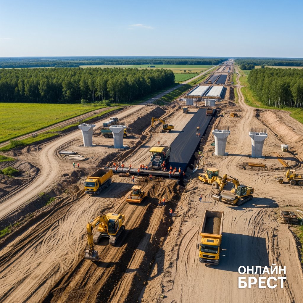 Польская скоростная дорога до границы с РБ: вот как она выглядит с дрона