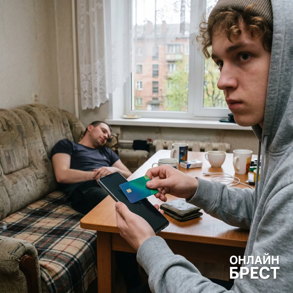 В Пинске гость заметил карту хозяина на столе и привязал её к своему телефону, пока тот спал