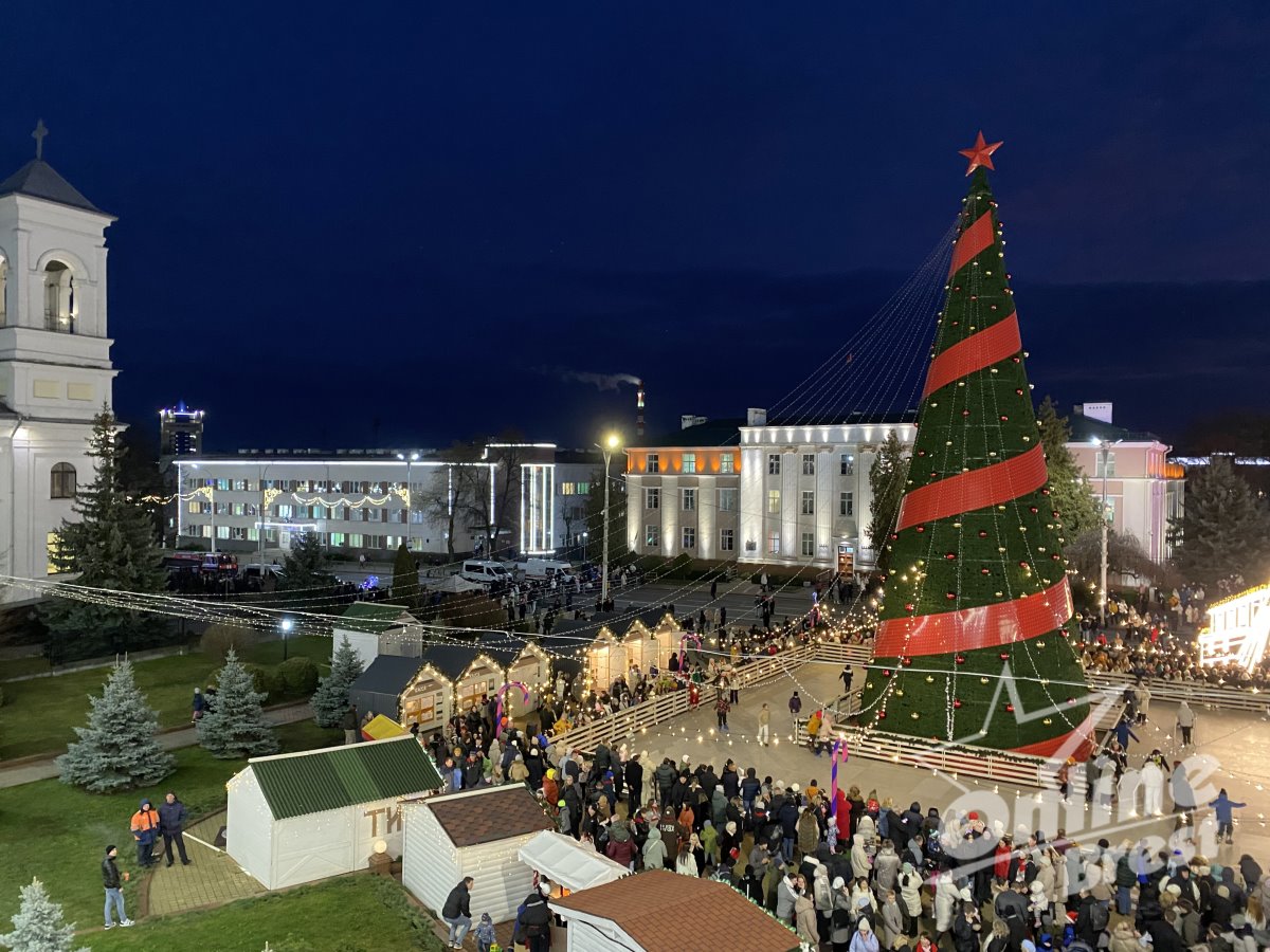 Главная новогодняя красавица Бреста зажглась — видео