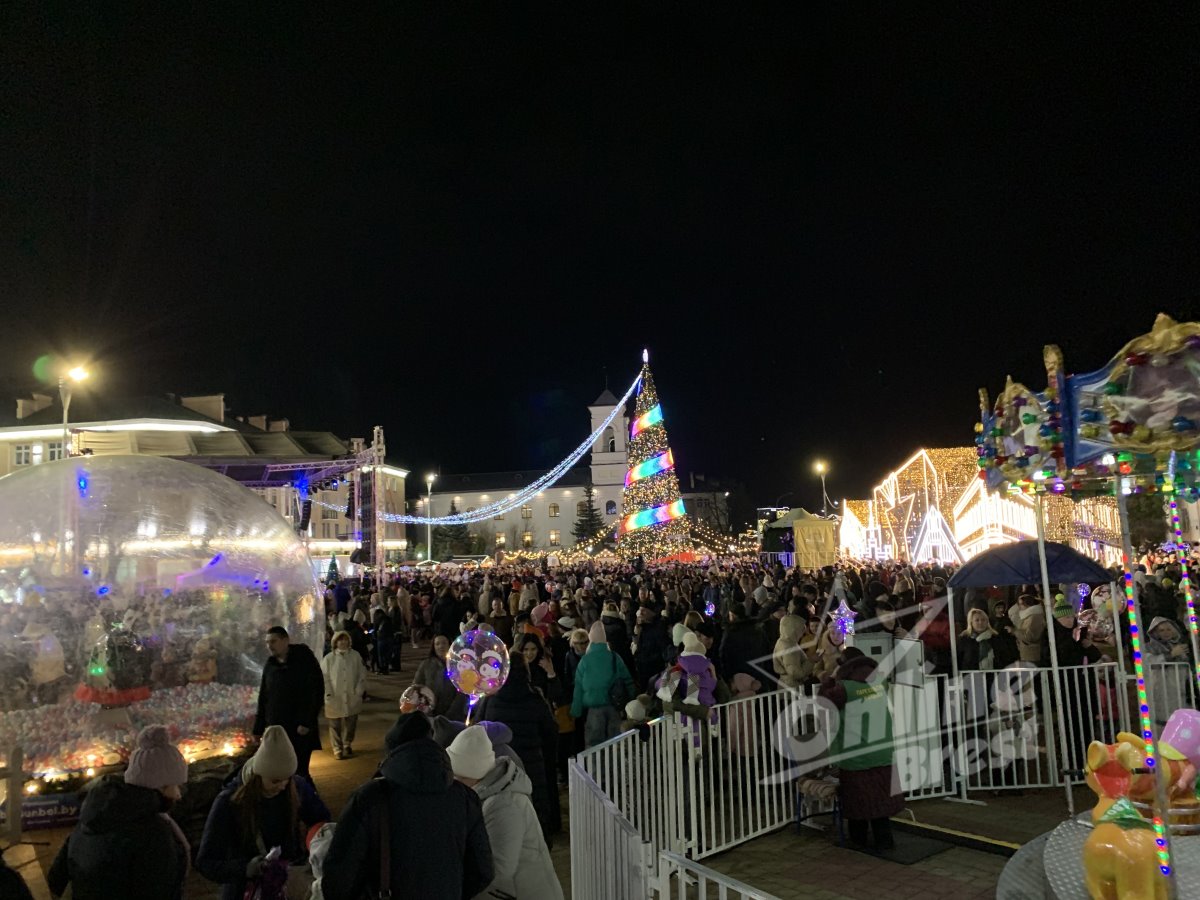 Главная новогодняя красавица Бреста зажглась — видео