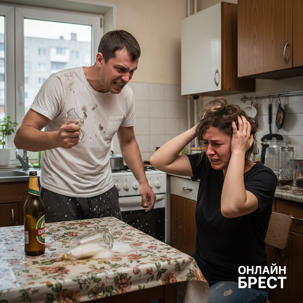 В Бресте мужчина разбил стакан о голову жены, потому что ему не налили пива — чем закончилась история