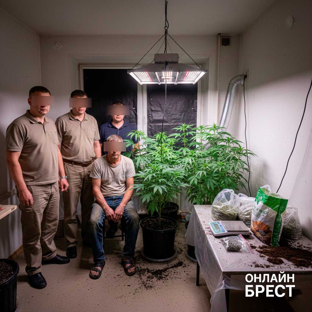 Брестчанин оборудовал помещение для выращивания конопли