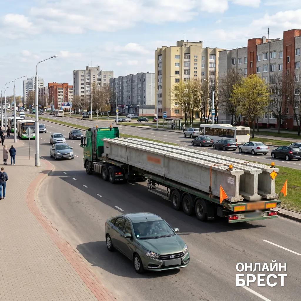 Внимание, водители: по Бресту будут везти 24-метровые балки