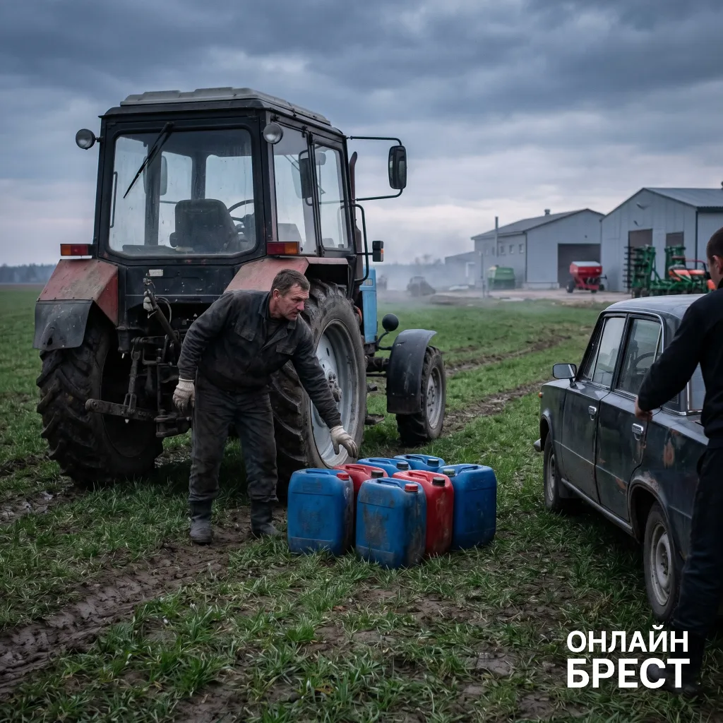 Тракторист из Каменецкого района сливал солярку прямо в поле
