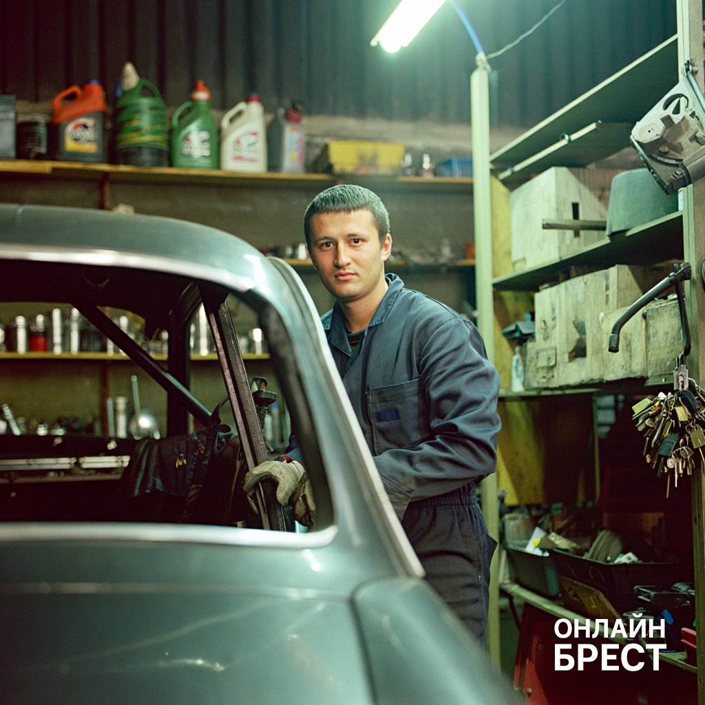 В Беларуси мужчина ремонтирует автомобили в гаражах