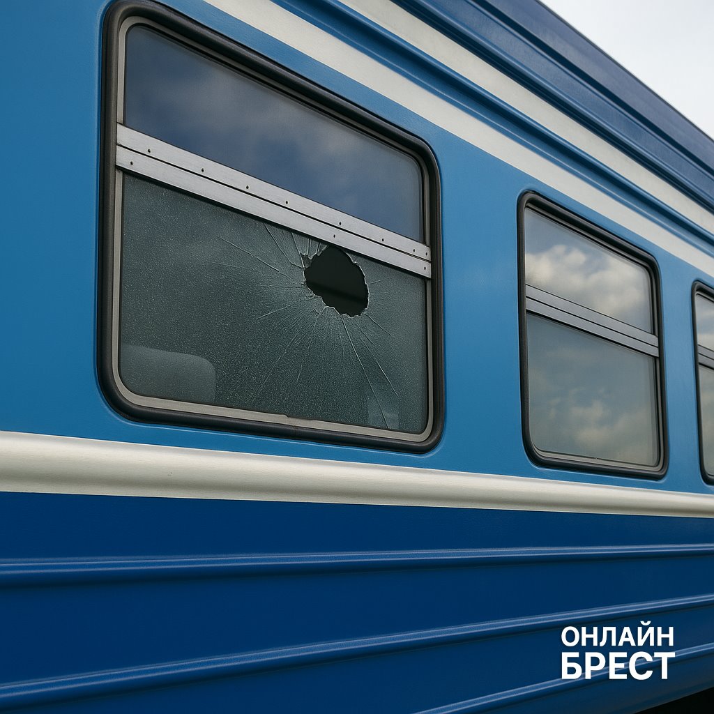 Школьники камнем разбили стекло в вагоне поезда Минск – Брест