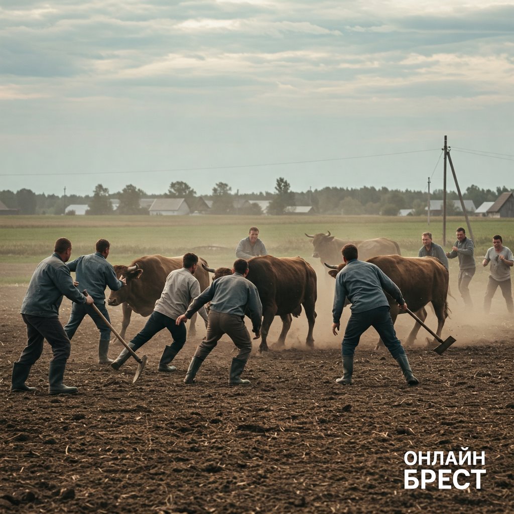 Быки напали на работников ферм в Брестской области