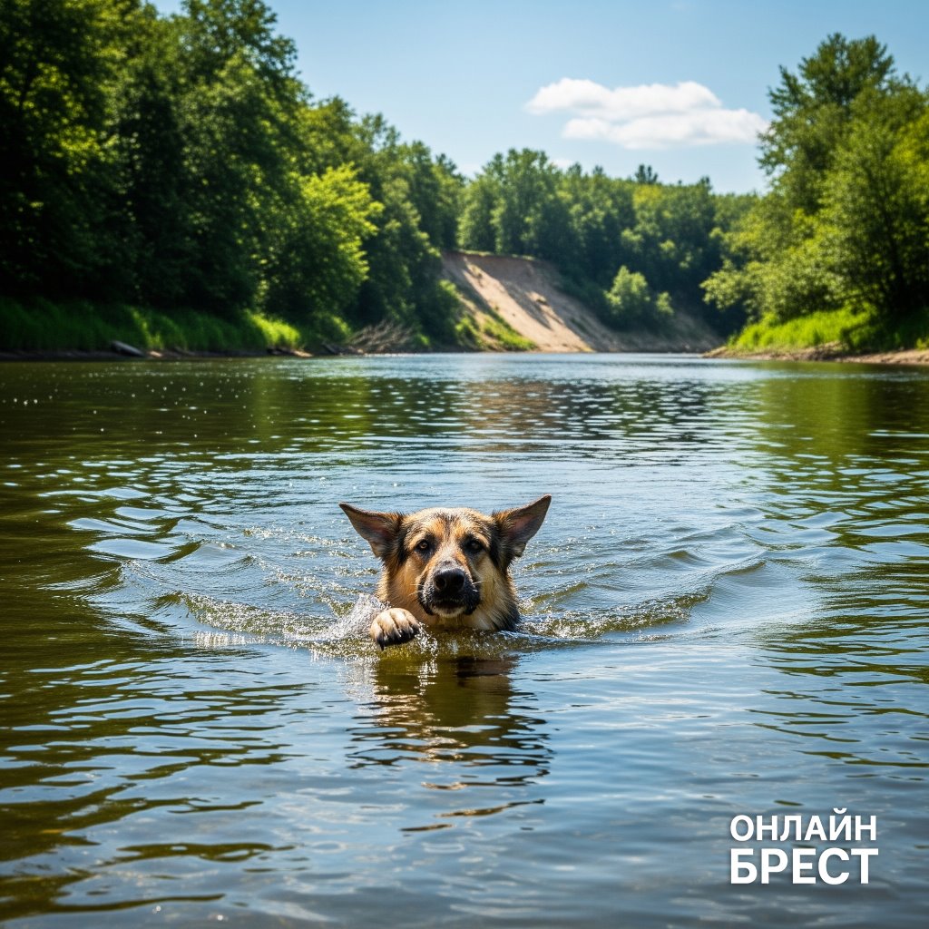Вы такое видели? В Брестской области собака переплыла Припять