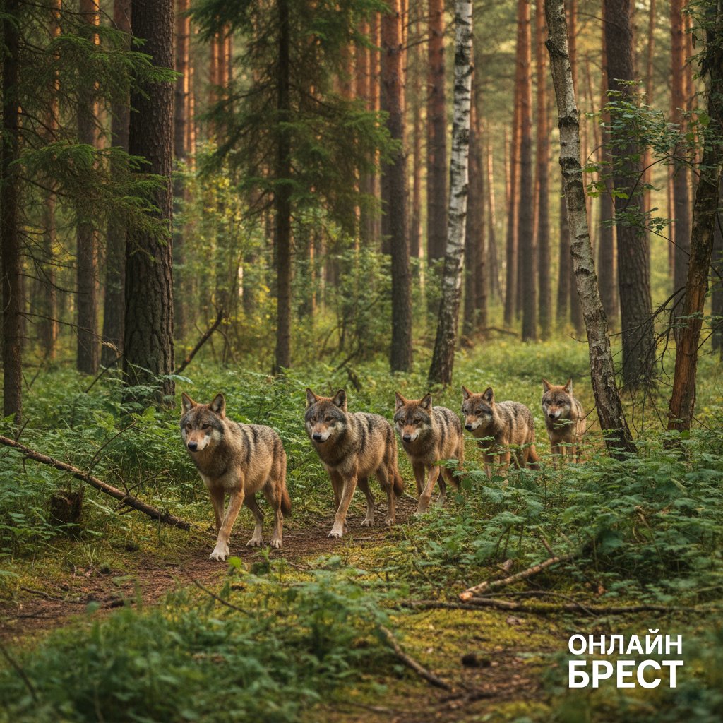 Видео с волчьей стаей из леса в Брестской области стало вирусным в TikTok