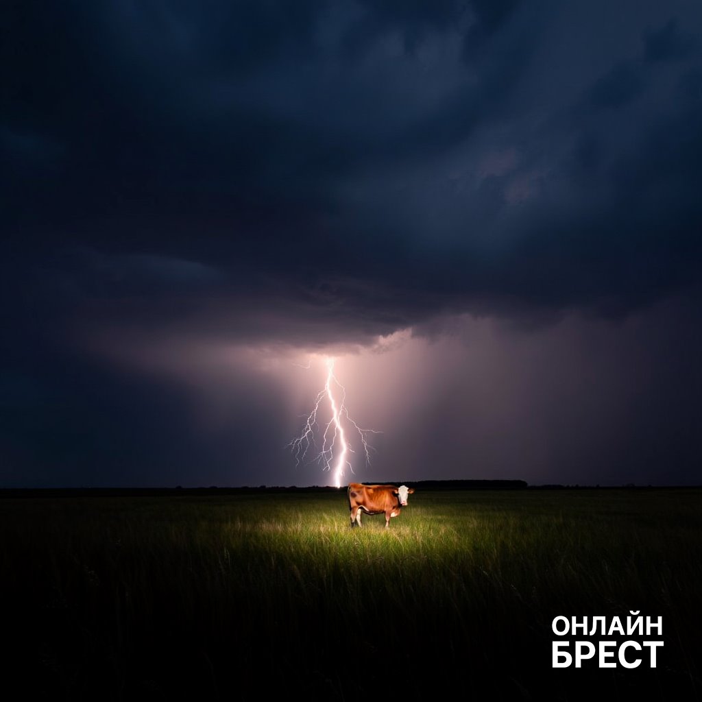 Молния убила 71 корову на поле в Беларуси