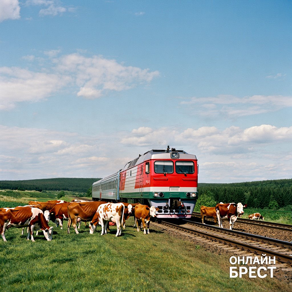 В Беларуси пассажирский поезд влетел в стадо коров