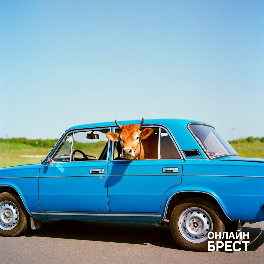 Невероятно, но факт: корова в «Жигулях» – смотрим вирусное видео, снятое в Беларуси