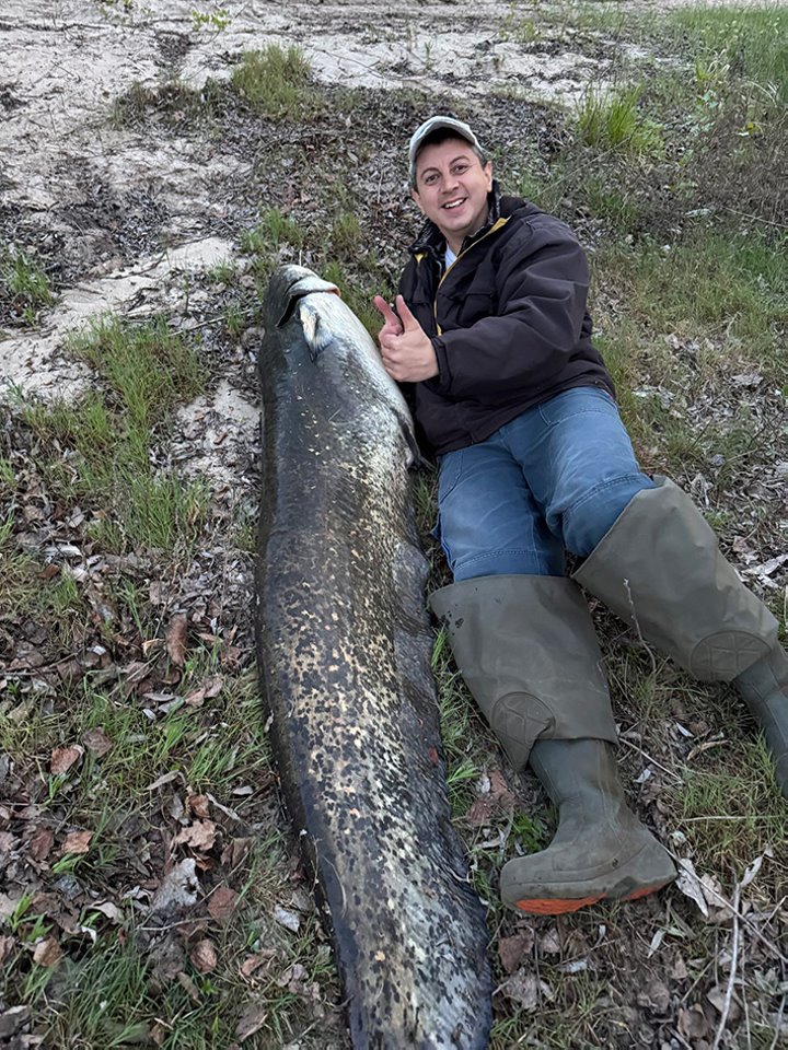 202 см! Белорус поймал огромного сома