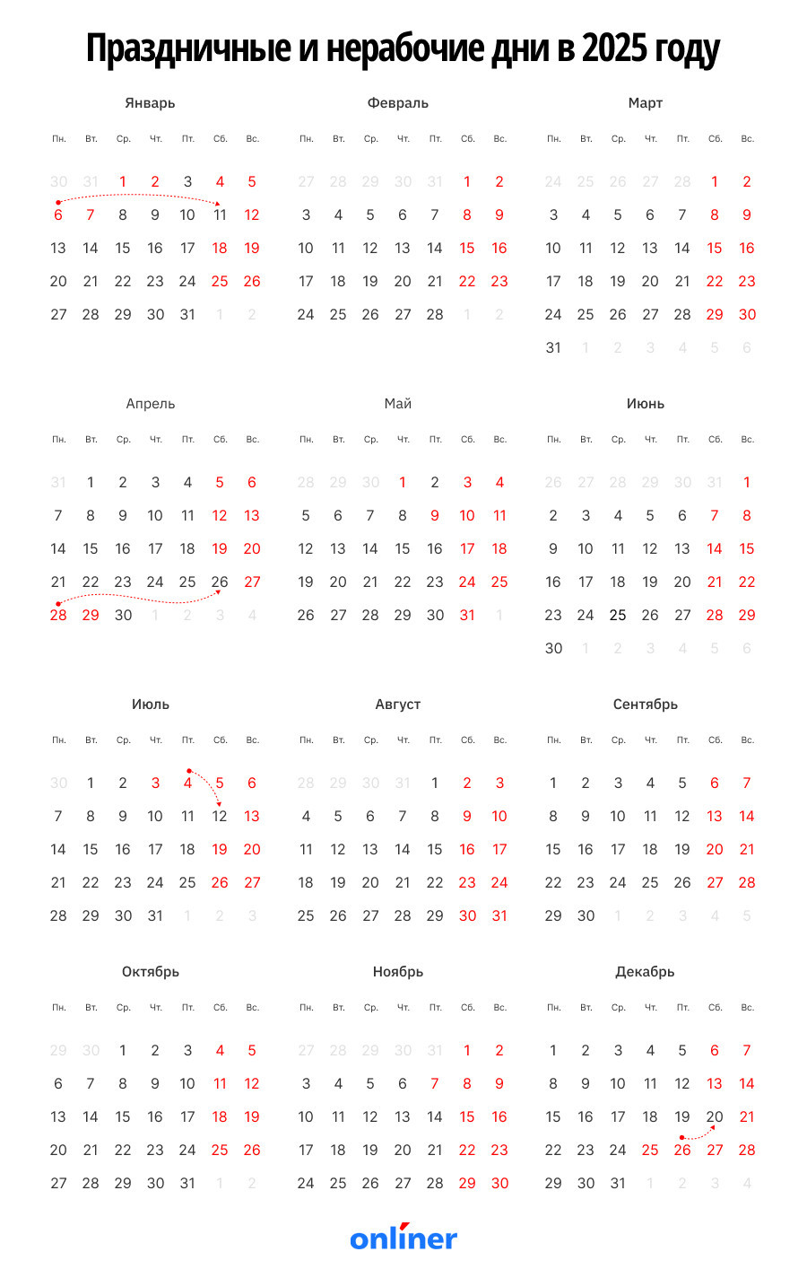 Этим летом у белорусов будут большие выходные