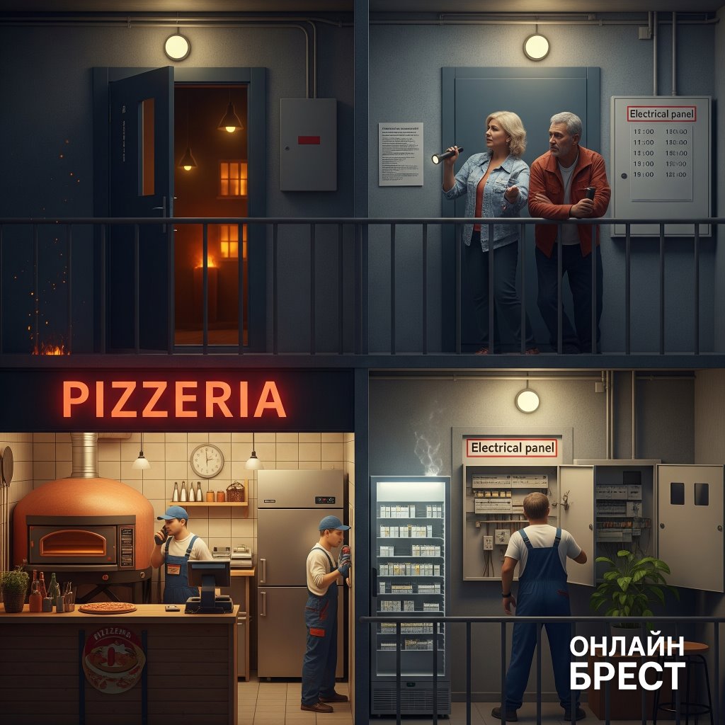 Причиной неполадок с электричеством в жилом доме в Бресте стала работающая на первом этаже пиццерия