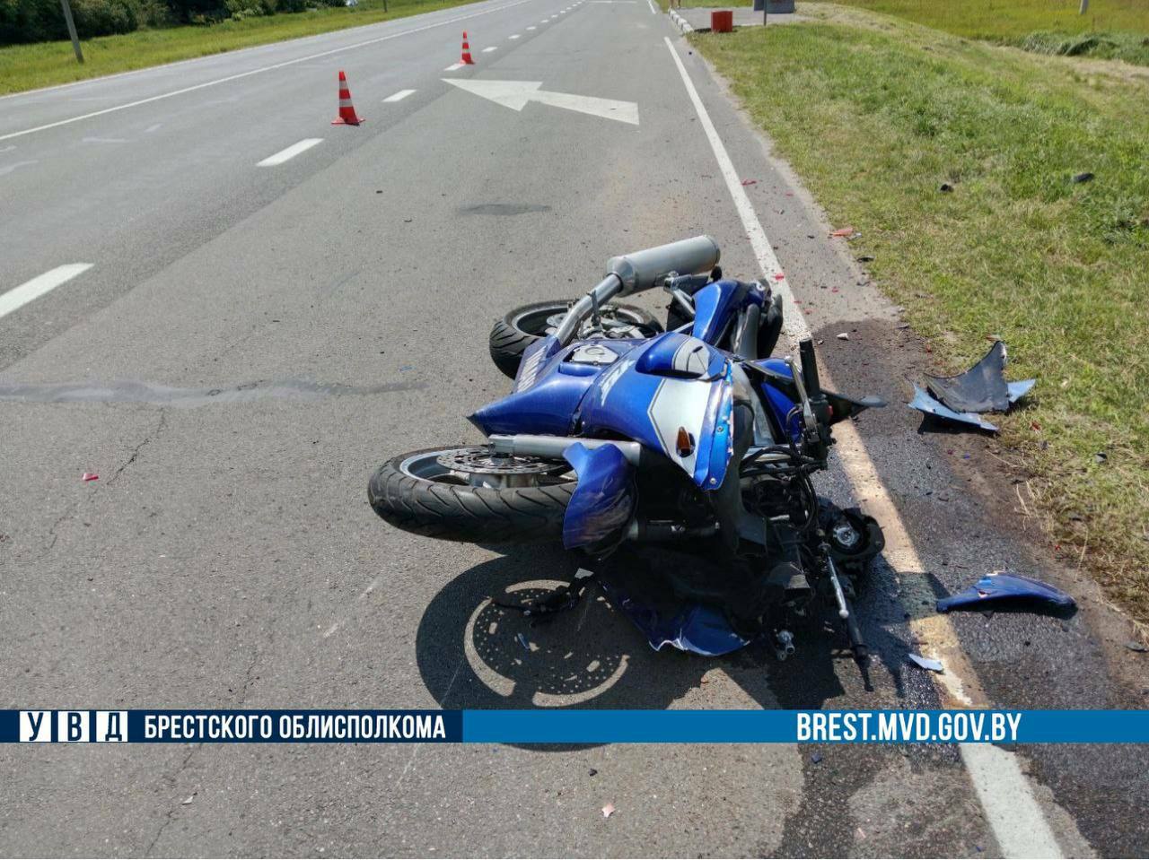 Мотоциклист госпитализирован после столкновения с нетрезвым водителем в Брестском районе