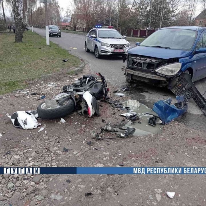 В Пинске произошло серьёзное ДТП с участием мотоциклиста