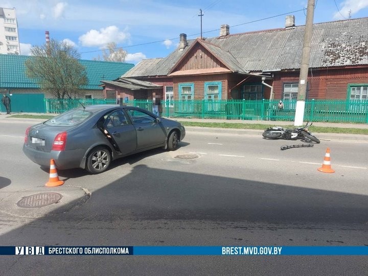 В Барановичах по улице Брестской произошло ДТП с участием мотоциклиста