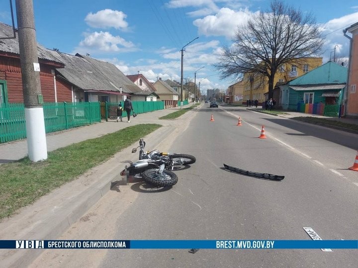 В Барановичах по улице Брестской произошло ДТП с участием мотоциклиста