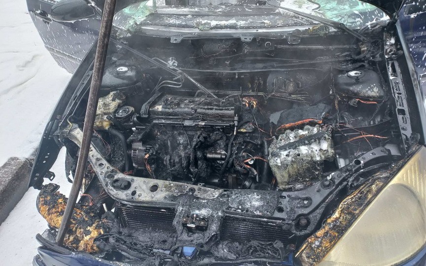 Автомобиль загорелся в Барановичах