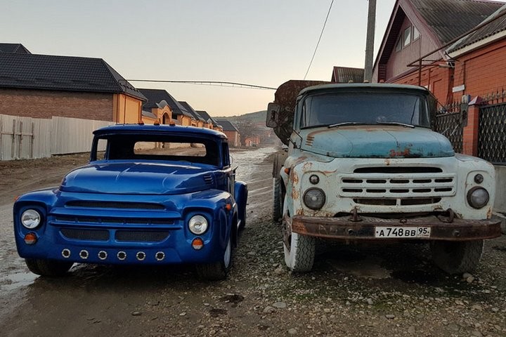 Из Чечни в Беларусь приехал уникальный ЗИЛ 130, скрещенный с Mercedes W220