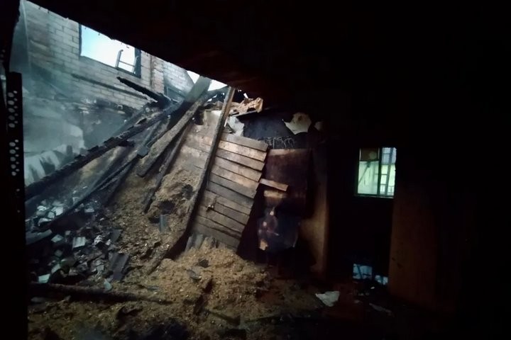 В Березе горел жилой дом