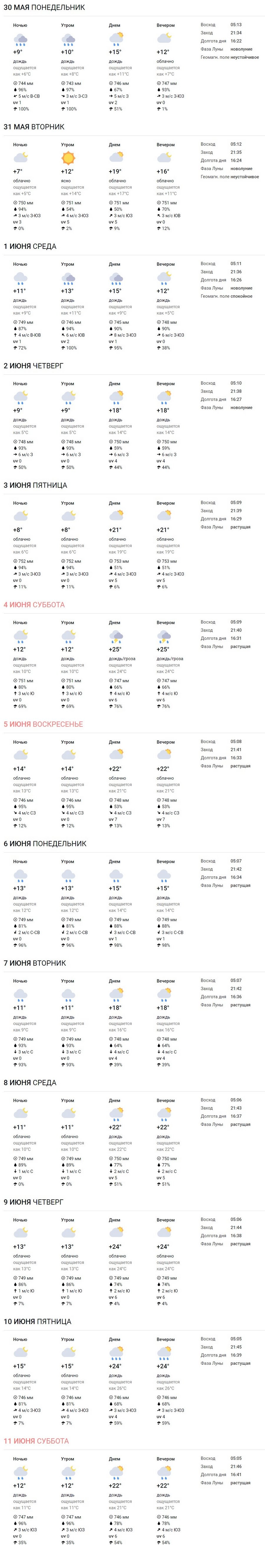 Какая погода ждет жителей Бреста на предстоящей неделе