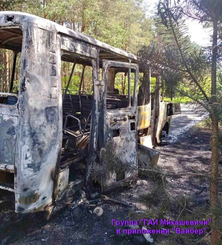 В Брестской области ПАЗ вез людей на работу и загорелся в движении