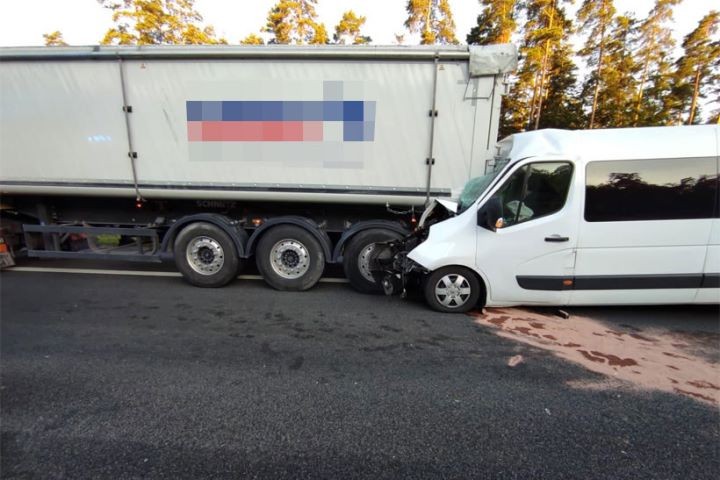 В Польше микроавтобус с девятью белорусами врезался в фуру