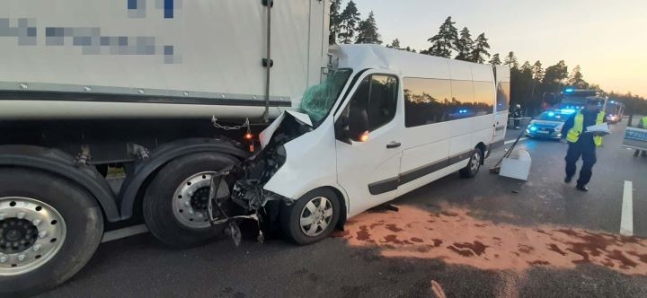 В Польше микроавтобус с девятью белорусами врезался в фуру