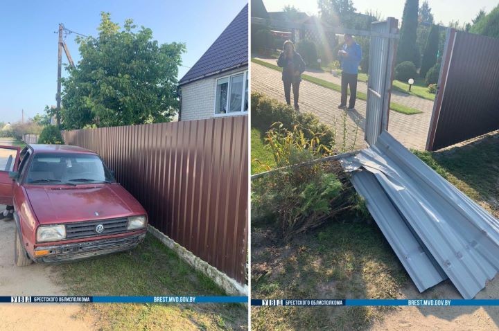 В Брестской области 17-летний бесправник повредил забор жилого дома