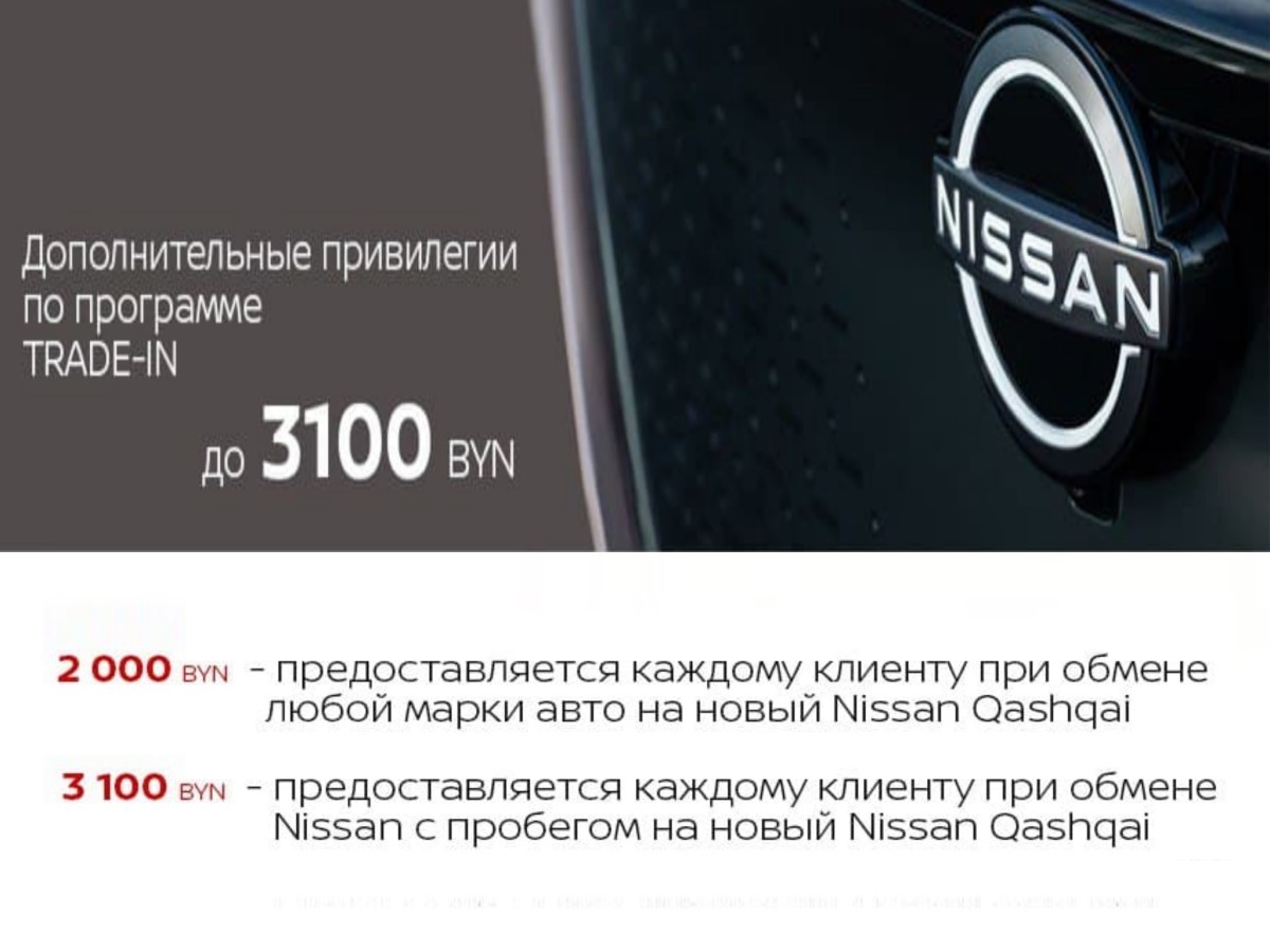 Nissan Qashqai по сниженным ценам и в рассрочку на 2 года в автоцентре «ДрайвМоторс» в Минске, Долгиновский тракт, 186