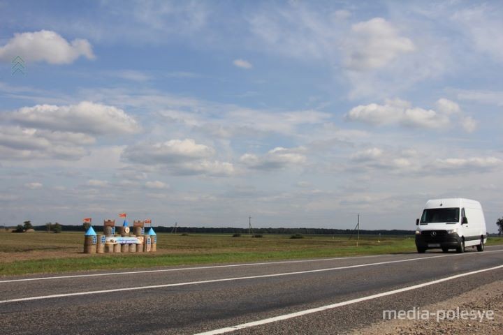 В Брестской области между Пинском и Столином установили арт-объекты из соломы