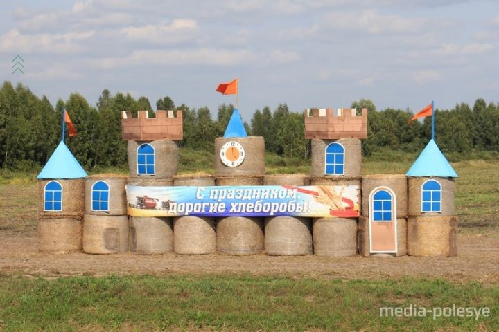 В Брестской области между Пинском и Столином установили арт-объекты из соломы