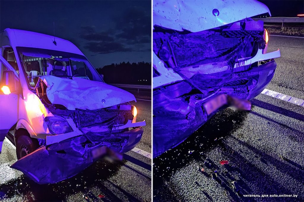 Маршрутка Кобрин-Брест смяла автомобиль на М1