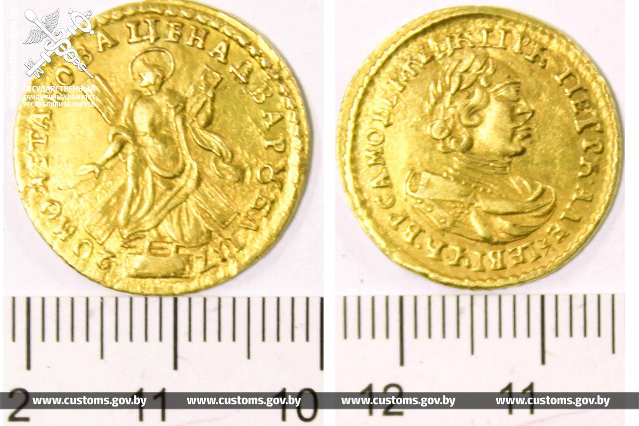 В Беларусь пытались провезти шесть столетних монет из золота и серебра