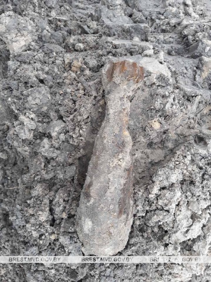 Жительница Брестской области нашла возле дома гранату времен войны