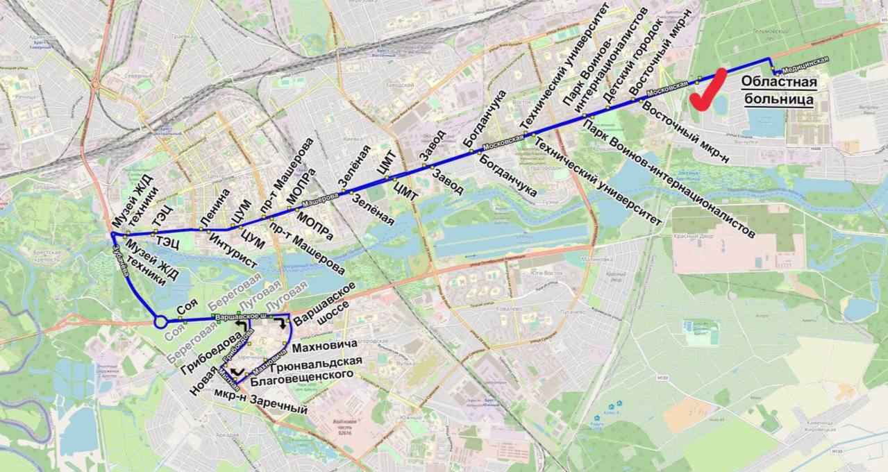В Бресте переименовали остановочный пункт