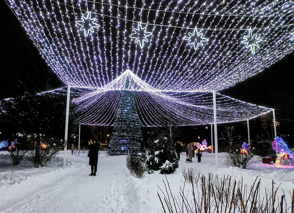 Парк Мира в Бресте украсят к новогодним праздникам километрами мерцающих огней