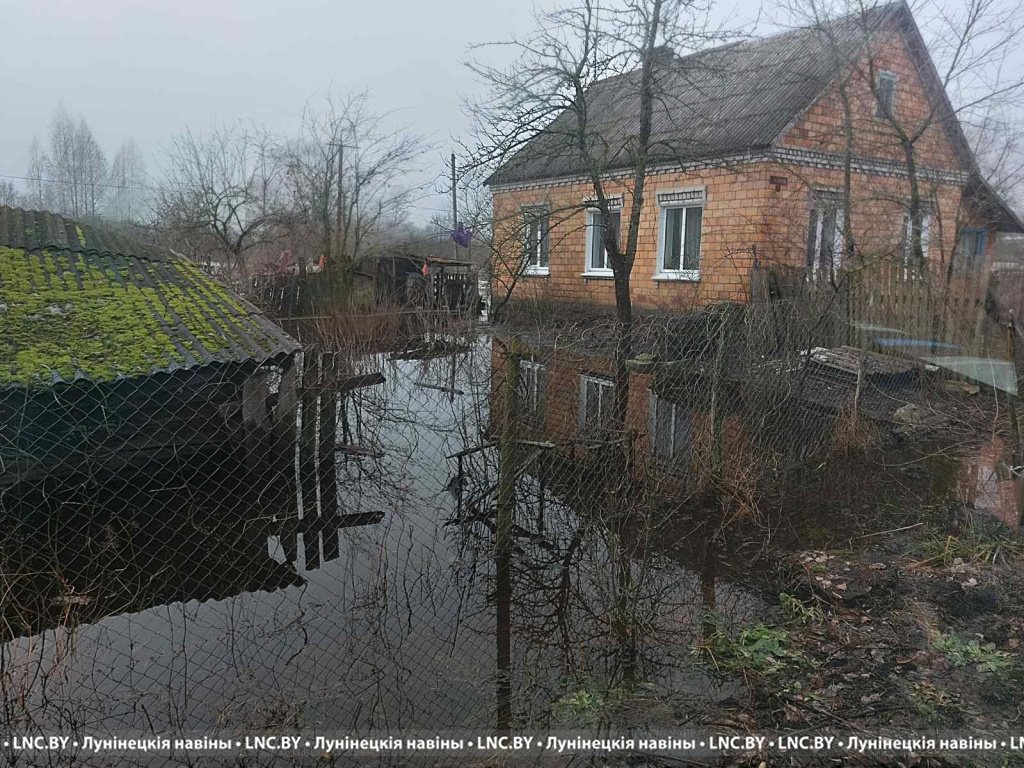 Подтопления подворий фиксируются в Лунинецком районе. Фотофакт